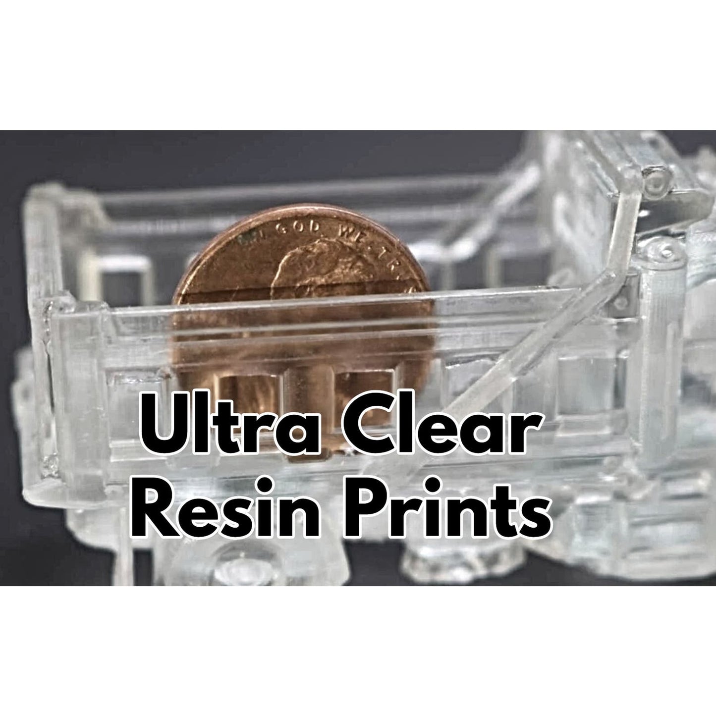 HO Scale 1/87  4 Axle Crane  Printed in Clear Resin