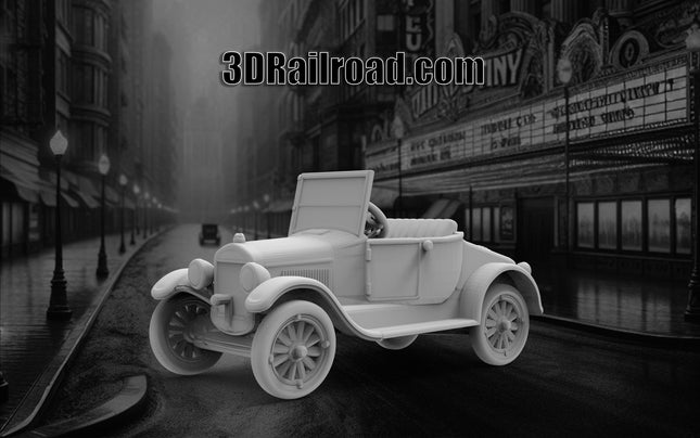 1920 Model T Open - 1920s - Custom Sculptures 3D Printed in Clear Resin