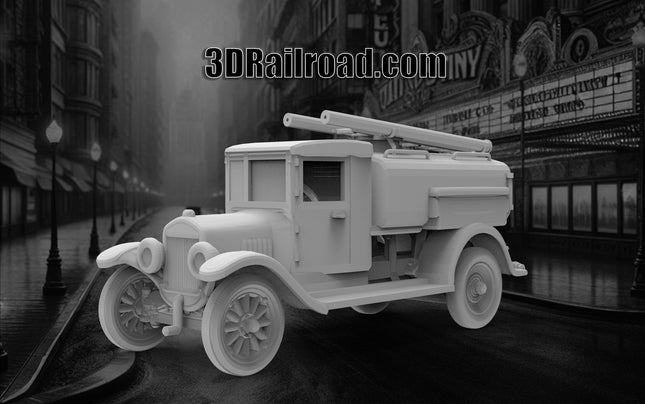 1920 Model T Water Truck - 1920s - Custom Sculptures 3D Printed in Clear Resin