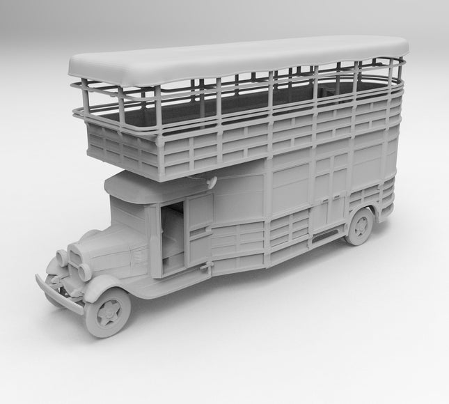 1920 Double Decker Bus - 1920s - Custom Sculptures 3D Printed in Clear Resin