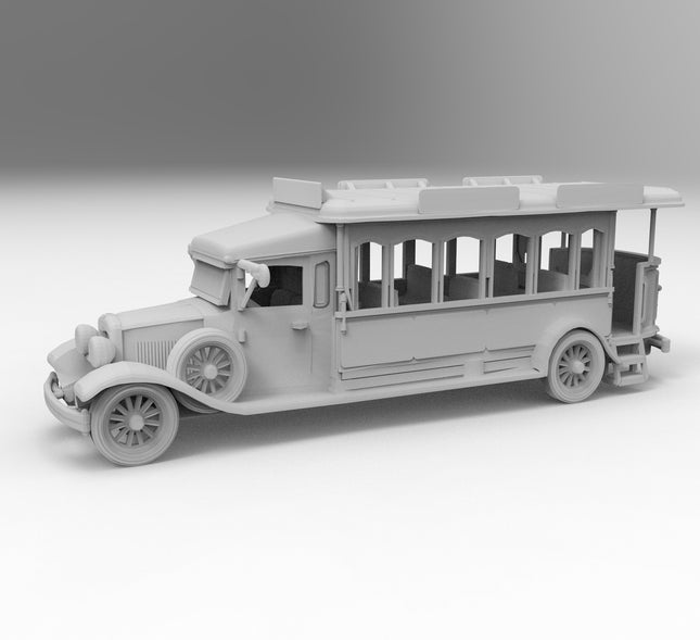 1920 Hop On Bus  - 1920s - Custom Sculptures 3D Printed in Clear Resin