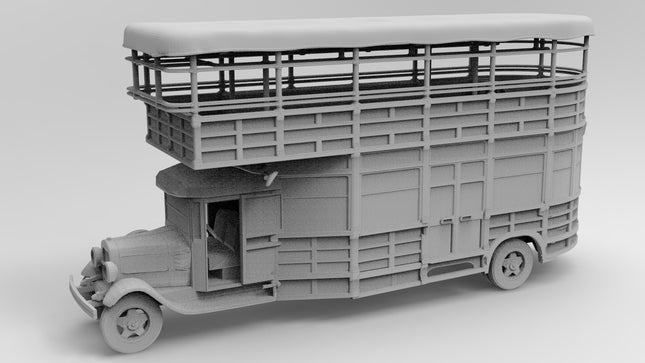 1920 Bus  - 1920s - Custom Sculptures 3D Printed in Clear Resin