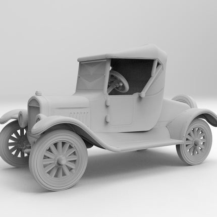 1924 Ford 2 Seat Runabout - 1920s - Custom Sculptures 3D Printed in Clear Resin