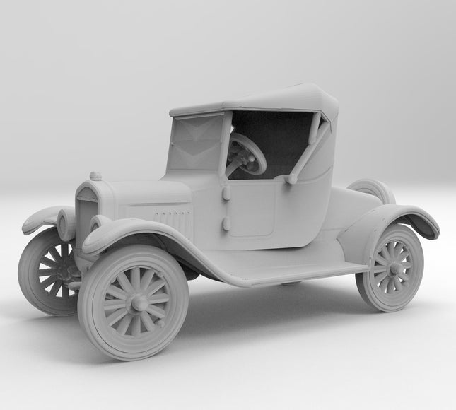 1924 Ford 2 Seat Runabout - 1920s - Custom Sculptures 3D Printed in Clear Resin