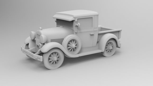 1928 Ford Model T Pickup - 1920s - Custom Sculptures 3D Printed in Clear Resin
