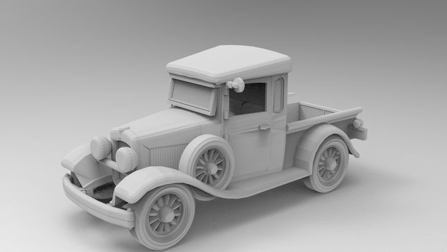 1929 Dodge Delivery Pickup - 1920s - Custom Sculptures 3D Printed in Clear Resin