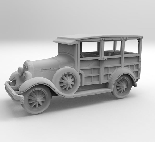 1929 Ford 150 Wagon - 1920s - Custom Sculptures 3D Printed in Clear Resin