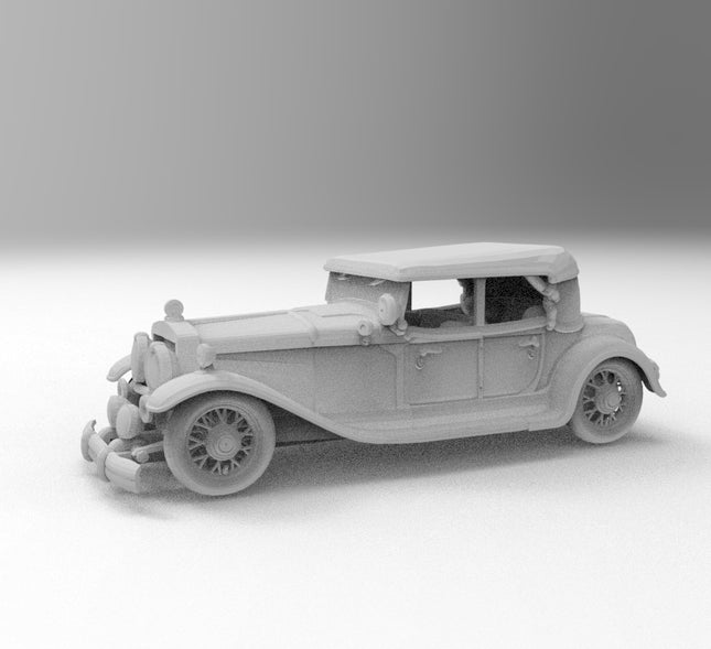 1929 Ford Model A Deluxe - 1920s - Custom Sculptures 3D Printed in Clear Resin