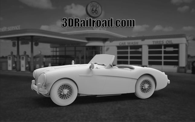 1950 Austen Healy - Custom Sculptures 3D Printed in Clear Resin