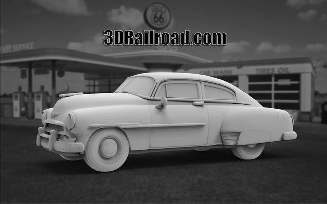 1950 Chevy Fleetline Sedan - Custom Sculptures 3D Printed in Clear Resin