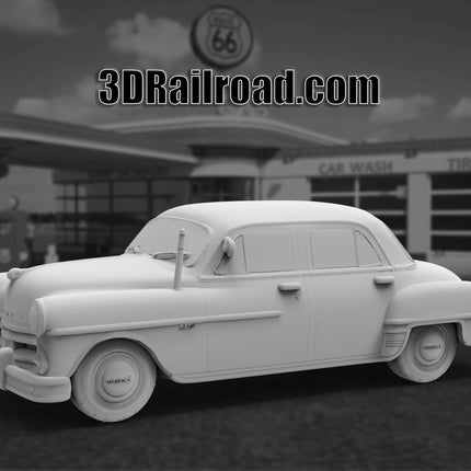 1950 Dodge Coronet Sedan - Custom Sculptures 3D Printed in Clear Resin