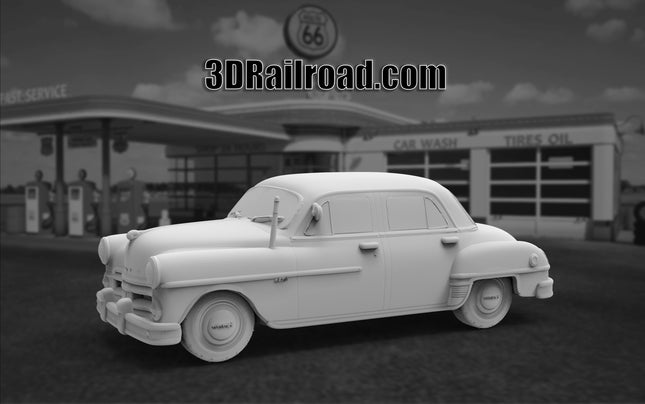 1950 Dodge Coronet Sedan - Custom Sculptures 3D Printed in Clear Resin