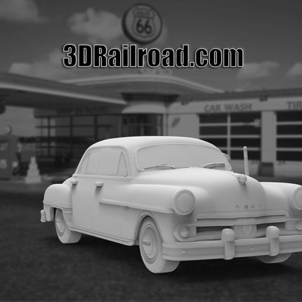 1950 Dodge Coronet Sedan - Custom Sculptures 3D Printed in Clear Resin