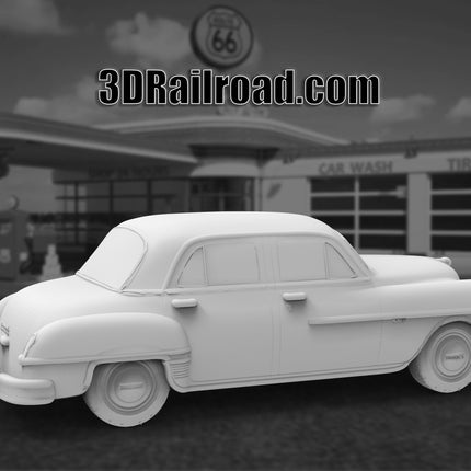 1950 Dodge Coronet Sedan - Custom Sculptures 3D Printed in Clear Resin