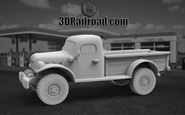 1950 Dodge Power Wagon Pickup - Custom Sculptures 3D Printed in Clear Resin