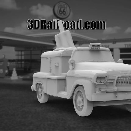 1950  Ice Cream Truck 2 - Custom Sculptures 3D Printed in Clear Resin