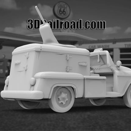 1950  Ice Cream Truck 2 - Custom Sculptures 3D Printed in Clear Resin
