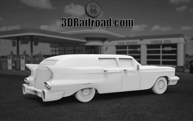 1950 Hearse - Custom Sculptures 3D Printed in Clear Resin