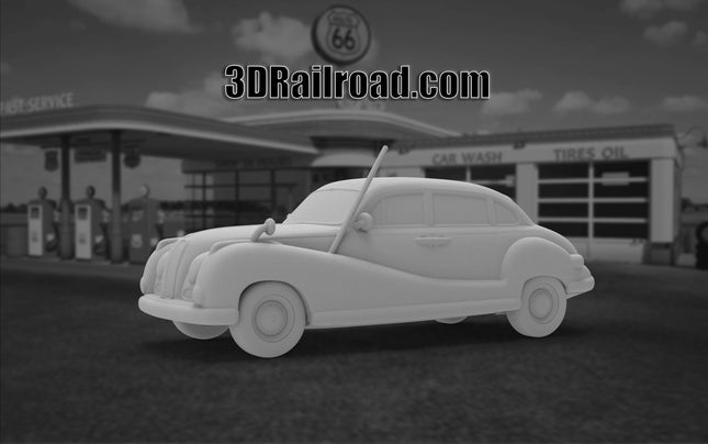1951 BMW Sedan  - Custom Sculptures 3D Printed in Clear Resin
