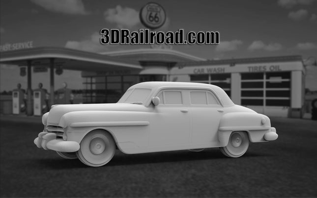 1951 Chrysler New Yorker - Custom Sculptures 3D Printed in Clear Resin