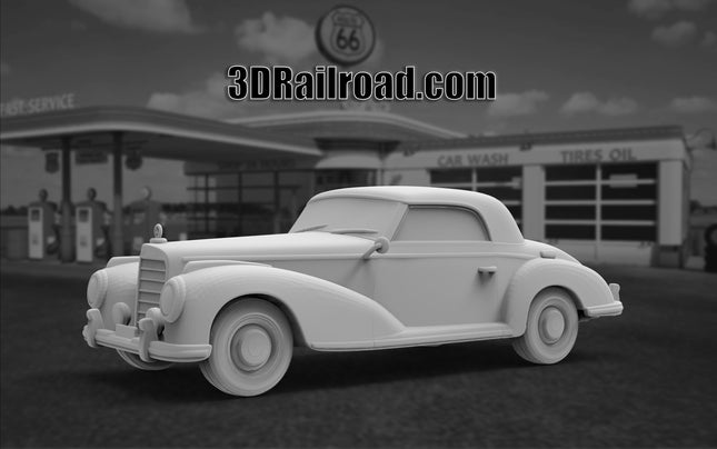 1951 Mercedess-Benz 300 - Custom Sculptures 3D Printed in Clear Resin