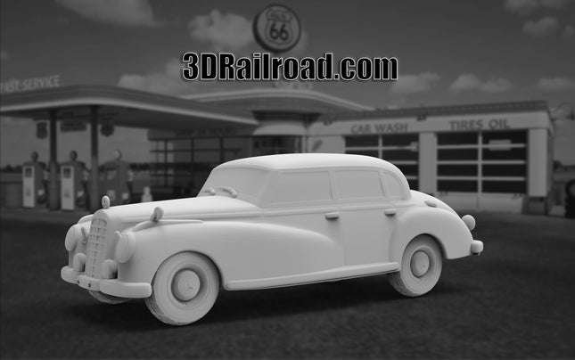 1951 Mercedess-Benz 300 Limousine - Custom Sculptures 3D Printed in Clear Resin