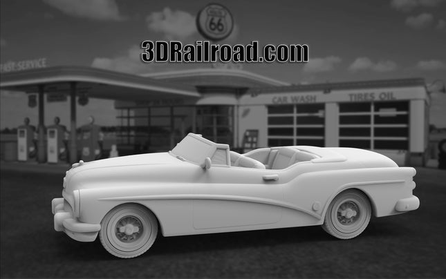 1953 Buick Skylark Convertible - Custom Sculptures 3D Printed in Clear Resin
