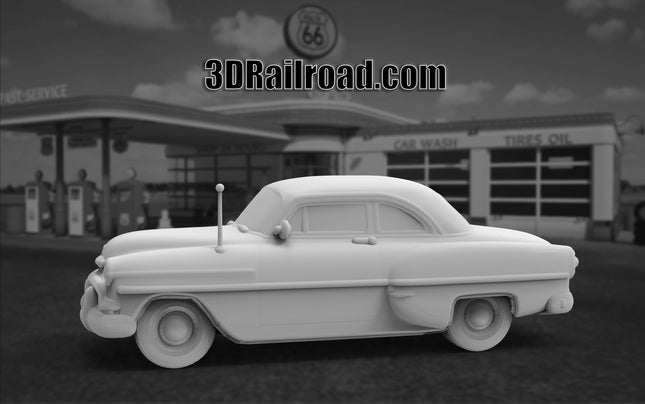 1953 Chevy Club Coupe - Custom Sculptures 3D Printed in Clear Resin