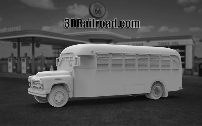 1954 Chevy Schoolbus - Custom Sculptures 3D Printed in Clear Resin