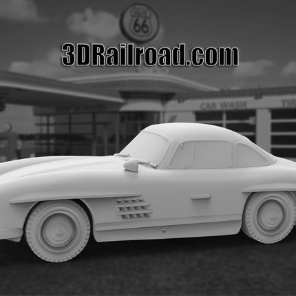 1954 Mercedes Benz 300SL Gullwing - Custom Sculptures 3D Printed in Clear Resin