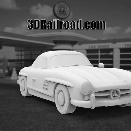1954 Mercedes Benz 300SL Gullwing - Custom Sculptures 3D Printed in Clear Resin