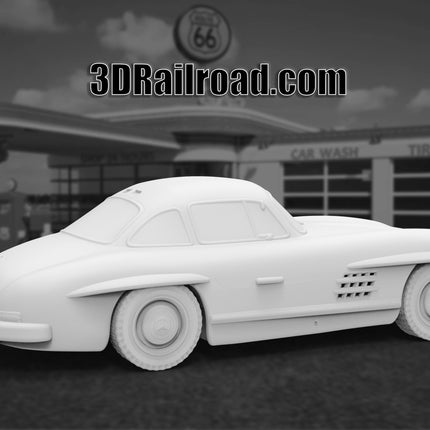 1954 Mercedes Benz 300SL Gullwing - Custom Sculptures 3D Printed in Clear Resin