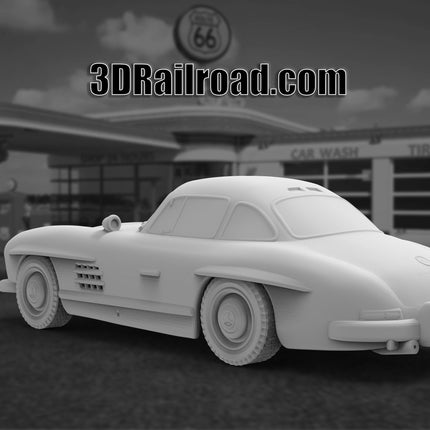 1954 Mercedes Benz 300SL Gullwing - Custom Sculptures 3D Printed in Clear Resin