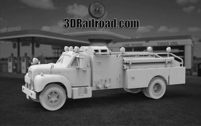 1955 Mack Firetruck - Custom Sculptures 3D Printed in Clear Resin