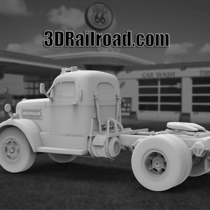 1955 White Semi - Custom Sculptures 3D Printed in Clear Resin (Copy)