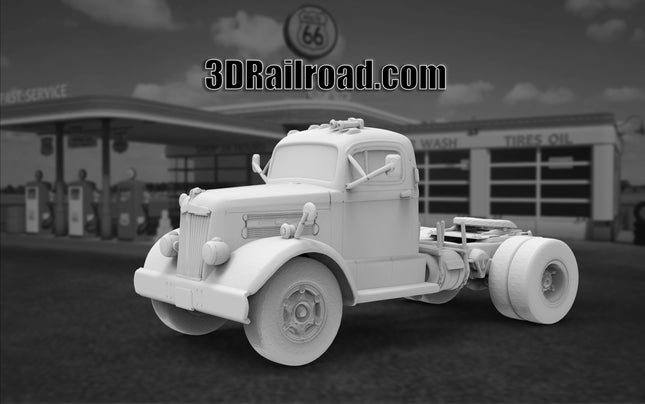 1955 White Semi - Custom Sculptures 3D Printed in Clear Resin
