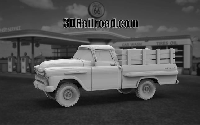 1955 Chevy Apache Farm Truck - Custom Sculptures 3D Printed in Clear Resin
