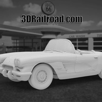 1957 Chevy Corvette - Custom Sculptures 3D Printed in Clear Resin