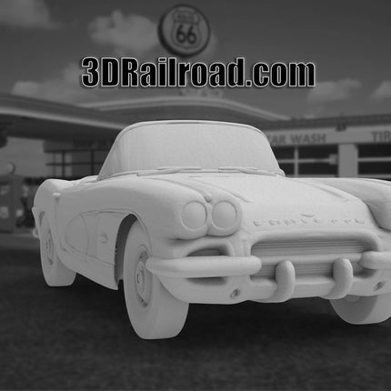 1957 Chevy Corvette - Custom Sculptures 3D Printed in Clear Resin