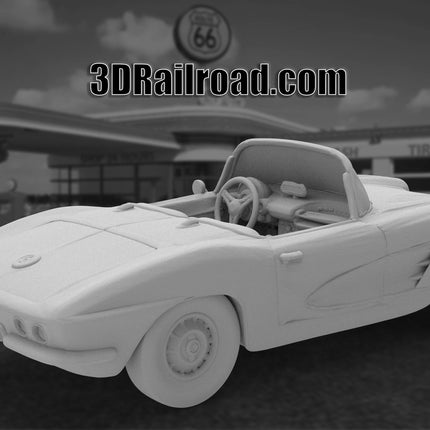 1957 Chevy Corvette - Custom Sculptures 3D Printed in Clear Resin