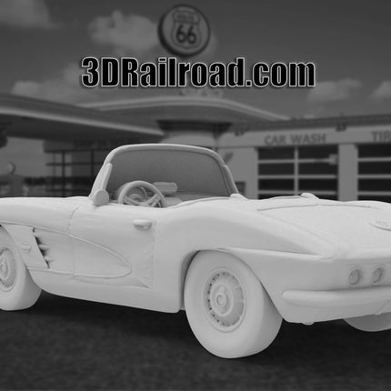 1957 Chevy Corvette - Custom Sculptures 3D Printed in Clear Resin