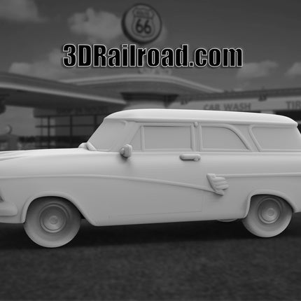 1957 Ford Taunus P2 17M Kombi - Custom Sculptures 3D Printed in Clear Resin
