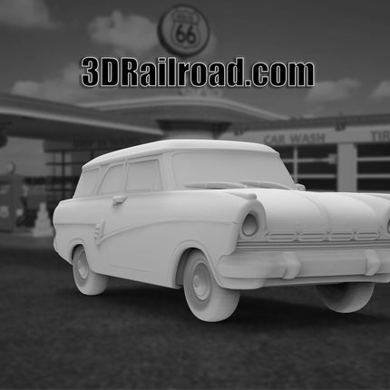 1957 Ford Taunus P2 17M Kombi - Custom Sculptures 3D Printed in Clear Resin