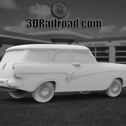 1957 Ford Taunus P2 17M Kombi - Custom Sculptures 3D Printed in Clear Resin