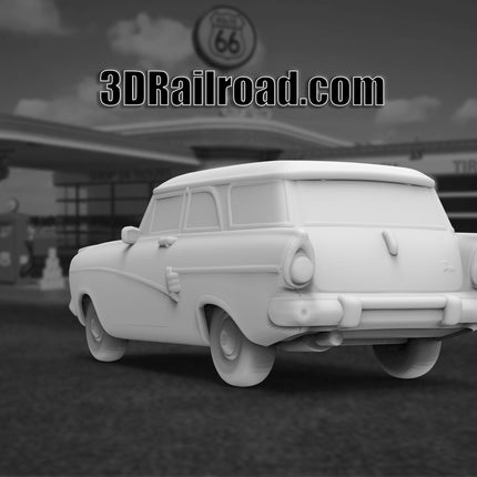 1957 Ford Taunus P2 17M Kombi - Custom Sculptures 3D Printed in Clear Resin