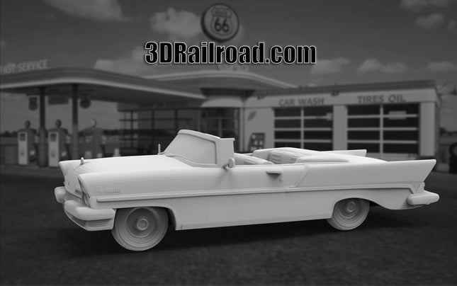 1957  Lincoln Convertible - Custom Sculptures 3D Printed in Clear Resin