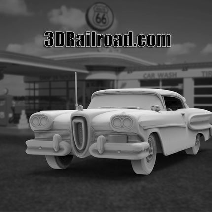 1958 Edsel Corsair - Custom Sculptures 3D Printed in Clear Resin