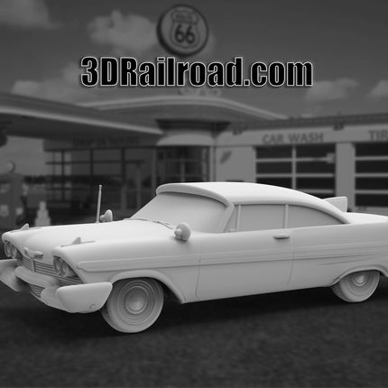 1958 Plymouth Fury - Custom Sculptures 3D Printed in Clear Resin