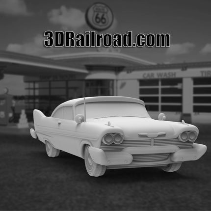 1958 Plymouth Fury - Custom Sculptures 3D Printed in Clear Resin