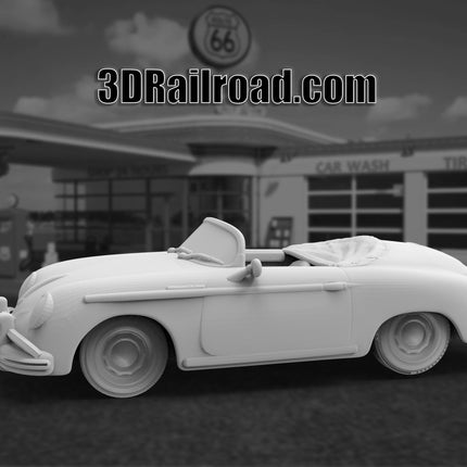 1958 Porche Speedster - Custom Sculptures 3D Printed in Clear Resin